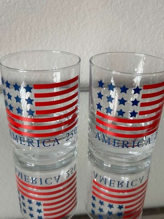 TulieDesigns Other - America 250 drinking glasses, Stars and Stripes, set of 2, NEW